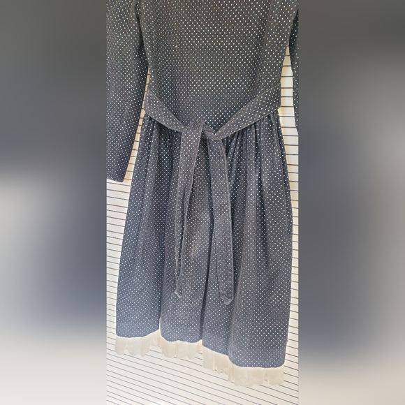 Vintage Corduroy Polka-dot Girls 7 Dress - Picture 4 of 8